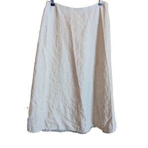 Talbots Midi Skirt 6P Linen Flowy Boho Cottagecore Earthy Sustainable Minimalist